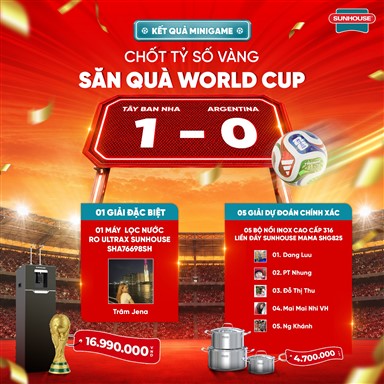 KẾT QUẢ MINIGAME WORLD CUP: CHỐT TỶ SỐ VÀNG – SĂN QUÀ WORLD CUP